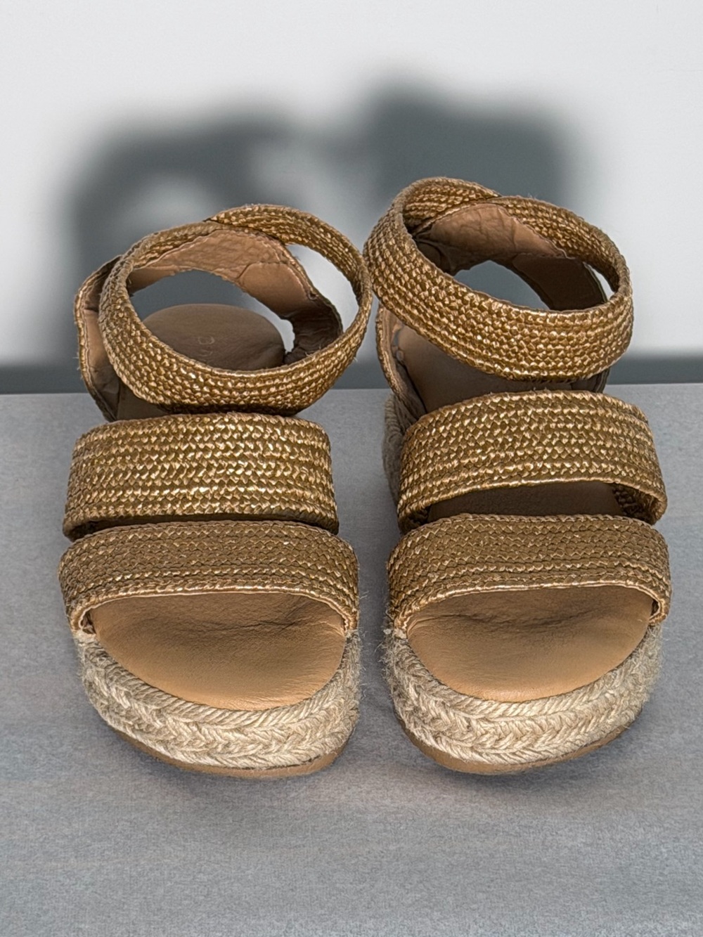 BAMBOO Braided Strap Espadrille Platform Sandals - Tan